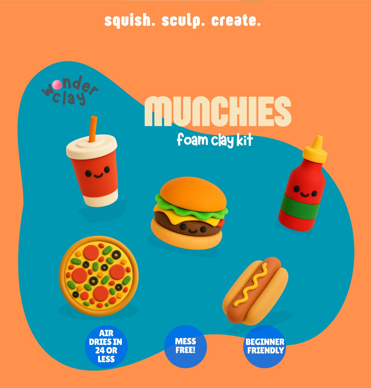 PRE ORDER! - Munchies Bundle | Soft Air Dry Clay Craft Kit for Creative Projects